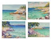 MEARS Henrietta Dunn Group Of Four Beach Scenes MEARS Henrietta Dunn Group Of Four Beach Scenes