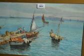 MEDINI Giulio The Bay Of Naples With Figures On A Quay And Various Sailing Boats MEDINI Giulio The Bay Of Naples With Figures On A Quay And Various Sailing Boats