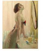 MEEGEREN van Han Lady In Front Of A Mirror MEEGEREN van Han Lady In Front Of A Mirror