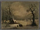 MEEKER Joseph Rusling Winter Scene. MEEKER Joseph Rusling Winter Scene.