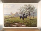MEILOF Ron Dutch Landscape With Horses At Fruit Trees MEILOF Ron Dutch Landscape With Horses At Fruit Trees