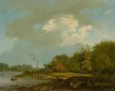 MEINERS Claas Hendrik Holländische Flusslandschaft Mit Bauernhaus. MEINERS Claas Hendrik Holländische Flusslandschaft Mit Bauernhaus.