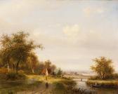 MEINERS Claas Hendrik Path Along The Water With A View Of Avillage MEINERS Claas Hendrik Path Along The Water With A View Of Avillage