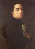 MELÉNDEZ José Agustín Portrait Of A Gentleman, Half Length, In A Dark Blue Coat And White Cravat MELÉNDEZ José Agustín Portrait Of A Gentleman, Half Length, In A Dark Blue Coat And White Cravat