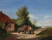 MELCHIOR Carl Theodor Villagers Meeting On A Country Road MELCHIOR Carl Theodor Villagers Meeting On A Country Road