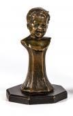 MELCHIORRE Luigi A Bronze Bust Of A Young Boy Sticking Out His Tongue MELCHIORRE Luigi A Bronze Bust Of A Young Boy Sticking Out His Tongue