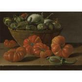 MELENDEZ Luis Still Life With Tomatoes, A Bowl Of Aubergines And Onions MELENDEZ Luis Still Life With Tomatoes, A Bowl Of Aubergines And Onions