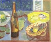 MELLIS Margaret Still Life With Wine Bottle And Yellow Dish MELLIS Margaret Still Life With Wine Bottle And Yellow Dish