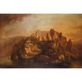 MELVILLE Hellen A Rocky Coast With A Monastery In The Foreground MELVILLE Hellen A Rocky Coast With A Monastery In The Foreground