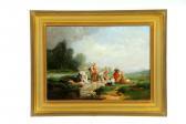 MENDELL F Romanticized Image Of Women Washing Laundry At A Stream MENDELL F Romanticized Image Of Women Washing Laundry At A Stream