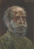 MENZEL von Adolph Kopf Eines Kahlköpfigen Juden Mit Vollbart MENZEL von Adolph Kopf Eines Kahlköpfigen Juden Mit Vollbart
