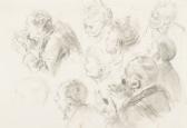 MENZEL von Adolph Kopfstudien (head Studies) MENZEL von Adolph Kopfstudien (head Studies)