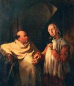 MENZEL von Adolph Monk And Priest In A Wine Cellar MENZEL von Adolph Monk And Priest In A Wine Cellar