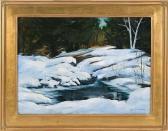 MERRITT WESLEY J. A Forest Stream With Snow-lined Banks MERRITT WESLEY J. A Forest Stream With Snow-lined Banks
