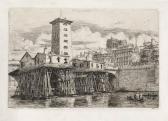 MERYON Charles La Pompe Notre-dame. MERYON Charles La Pompe Notre-dame.
