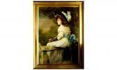METCALFE W. Portrait Of An Young Woman Sitting On A Fence METCALFE W. Portrait Of An Young Woman Sitting On A Fence