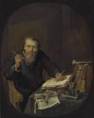 METSU Gabriel A Notary Sharpening His Pen, In An Interior METSU Gabriel A Notary Sharpening His Pen, In An Interior