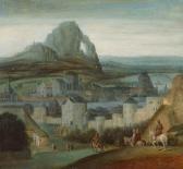 METSYS Cornelis Travellers Before A Harbour Town METSYS Cornelis Travellers Before A Harbour Town