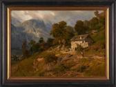 METZENER Alfred Gebirgslandschaft Mit Gasthof METZENER Alfred Gebirgslandschaft Mit Gasthof