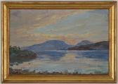 MEURON de Louis Paysage Lacustre Au Coucher Du Soleil MEURON de Louis Paysage Lacustre Au Coucher Du Soleil