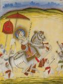 MEWAR SCHOOL Portrait Of Rajah On Horseback MEWAR SCHOOL Portrait Of Rajah On Horseback