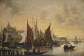 MEYER de Hendrick I View Of The Oude Hoofdpoort, Rotterdam, With Sportsmen Shooting Duck In The Foreground MEYER de Hendrick I View Of The Oude Hoofdpoort, Rotterdam, With Sportsmen Shooting Duck In The Foreground