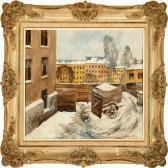 MEYER de Jacob Overlooking Snow Covered Roofs And Nature Morte With A Hat And Gloves MEYER de Jacob Overlooking Snow Covered Roofs And Nature Morte With A Hat And Gloves