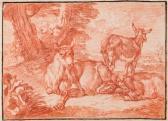 MEYER Felix Three Resting Goats. MEYER Felix Three Resting Goats.