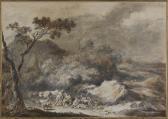 MEYER Georg Friedrich Paysage Animé De Baigneuses, Vaches Et Moutons MEYER Georg Friedrich Paysage Animé De Baigneuses, Vaches Et Moutons