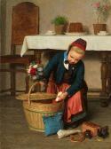MEYERHEIM Franz Eduard The Birthday Basket - Painting And Oil Study MEYERHEIM Franz Eduard The Birthday Basket - Painting And Oil Study