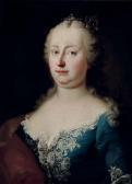 MEYTENS van Martin Portrait Of Empress Maria Theresa Von Habsburg, Bust-length, In A Silver Embroidered Blue Dress And A Red And Gold Wrap MEYTENS van Martin Portrait Of Empress Maria Theresa Von Habsburg, Bust-length, In A Silver Embroidered Blue Dress And A Red And Gold Wrap
