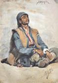 MEZENNOV A. Jeune Homme Assis MEZENNOV A. Jeune Homme Assis