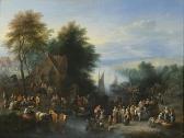 MICHAU Theobald Scène De Marché En Bord De Rivière MICHAU Theobald Scène De Marché En Bord De Rivière