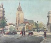 MICHEL Andrée A Busy Street Scene MICHEL Andrée A Busy Street Scene