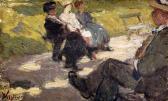 MIGLIARO Vincenzo Figures Seated In A Park MIGLIARO Vincenzo Figures Seated In A Park
