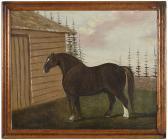 MILES OF NORTHLEACH John Horse In A Barnyard MILES OF NORTHLEACH John Horse In A Barnyard