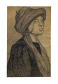 MILIOTTI Nikolai Dmitrievich Portrait De Jeune Femme Au Chapeau MILIOTTI Nikolai Dmitrievich Portrait De Jeune Femme Au Chapeau