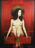 MING YI Rang Nude And Chinese Cabinet MING YI Rang Nude And Chinese Cabinet