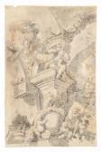 MINOZZI Flaminio Innocenzo Capriccio Architettonico Con Putti E Ghirlande MINOZZI Flaminio Innocenzo Capriccio Architettonico Con Putti E Ghirlande