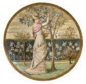 MINTON Young Lady Gathering Blossom (circular Dish Or Wall Plaque) MINTON Young Lady Gathering Blossom (circular Dish Or Wall Plaque)