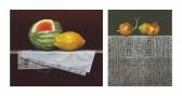 MIRANDA Hernan A.) Untitled (still Life With Watermelon And Papaya) MIRANDA Hernan A.) Untitled (still Life With Watermelon And Papaya)
