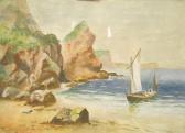 MITCHELL Dorrie Sailing Boat Approaching Beach MITCHELL Dorrie Sailing Boat Approaching Beach