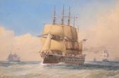 MITCHELL William Frederick A Steam And Sail Ship At Sea, Possibly H.m.s. Minotaur MITCHELL William Frederick A Steam And Sail Ship At Sea, Possibly H.m.s. Minotaur