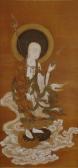 MITSUNORI Tosa A Hand-painted Scroll Depicting Jizō Raigō, The Bōdhisattva Of Grace And The Underworld, Flying On A Cloud MITSUNORI Tosa A Hand-painted Scroll Depicting Jizō Raigō, The Bōdhisattva Of Grace And The Underworld, Flying On A Cloud