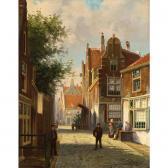 MITTERTREINER Johannes Jacobus A Streetscene In A Dutch Town In Summer MITTERTREINER Johannes Jacobus A Streetscene In A Dutch Town In Summer