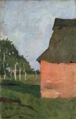 MODERSOHN-BECKER Paula „rotes Haus. Verso: Landschaft Mit Birkenstämmen Am Moorgraben “ MODERSOHN-BECKER Paula „rotes Haus. Verso: Landschaft Mit Birkenstämmen Am Moorgraben “