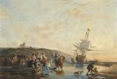 modeste edmond eugene An Elegant Hunting Party On The Foreshore modeste edmond eugene An Elegant Hunting Party On The Foreshore