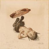 MOE Louis A Young Satyr Lies On His Back And Juggling A Tambourinewith His Horses Legs MOE Louis A Young Satyr Lies On His Back And Juggling A Tambourinewith His Horses Legs