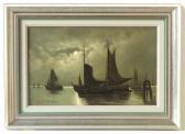 MOERENHOUT Edward Visserssloepen Bij Maanlicht - Barques De Pêche Au Clair De La Lune MOERENHOUT Edward Visserssloepen Bij Maanlicht - Barques De Pêche Au Clair De La Lune