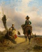 Moerenhout Joseph Landschaft Mit Elegantem Reiter Und Blindem Mann In Der Barock-zeit Moerenhout Joseph Landschaft Mit Elegantem Reiter Und Blindem Mann In Der Barock-zeit